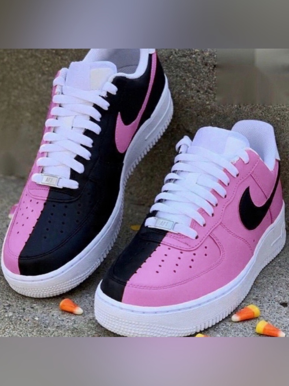 Pink and  Black custom sneakers